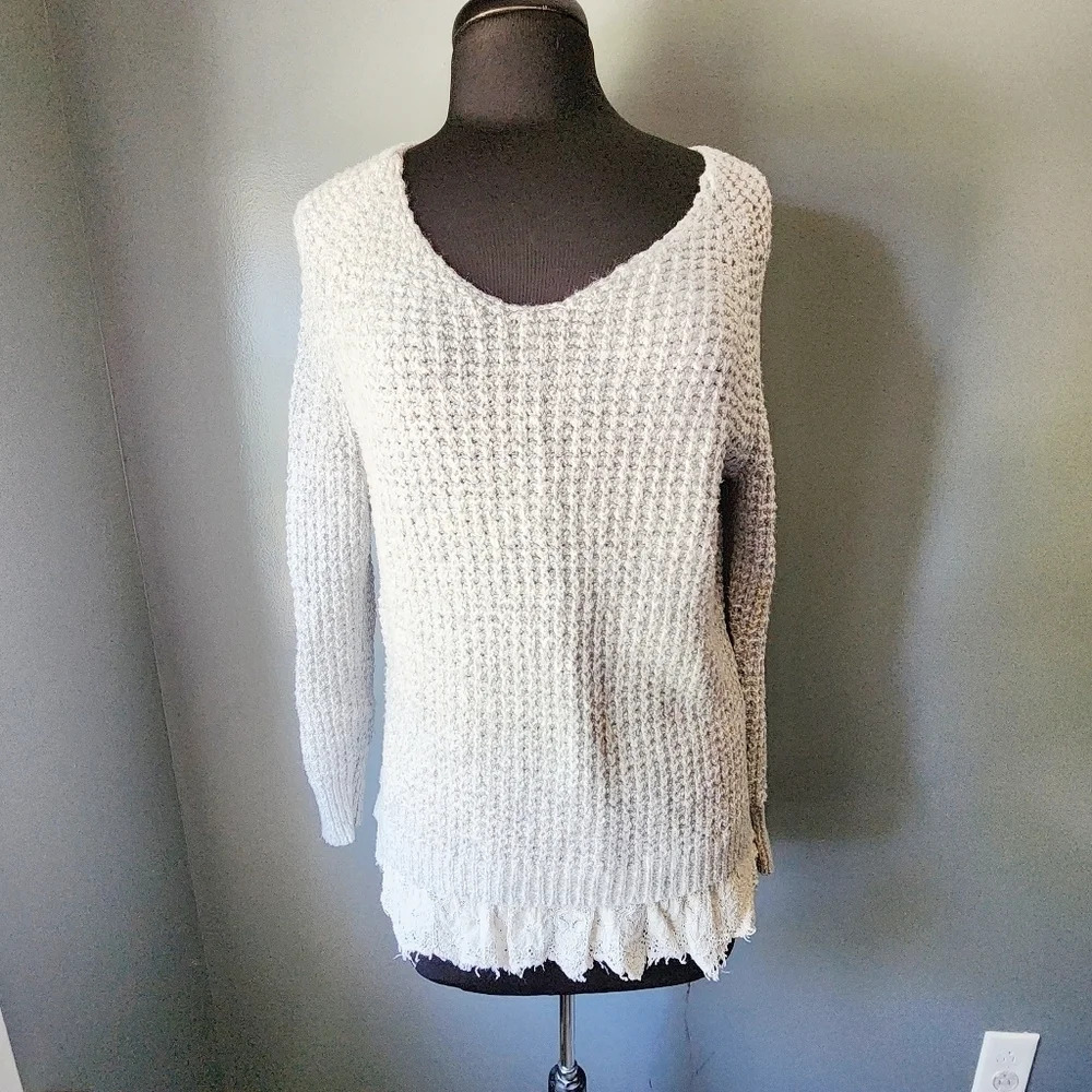 Soft Surroundings Grey with Lace Trim